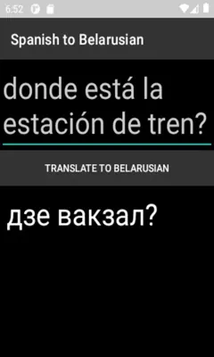 Spanish to Belarusian Translator android App screenshot 0